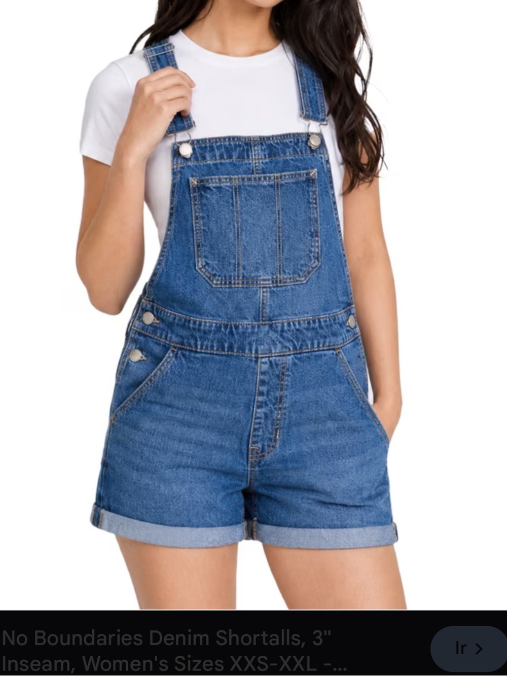 No Boundaries Blue Denim Shortall Overalls